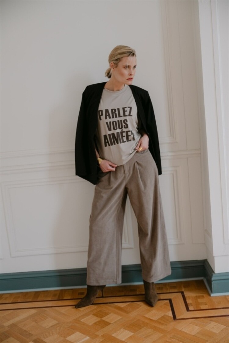 Aimée The Label San Diego Ribcord Trouser - Taupe