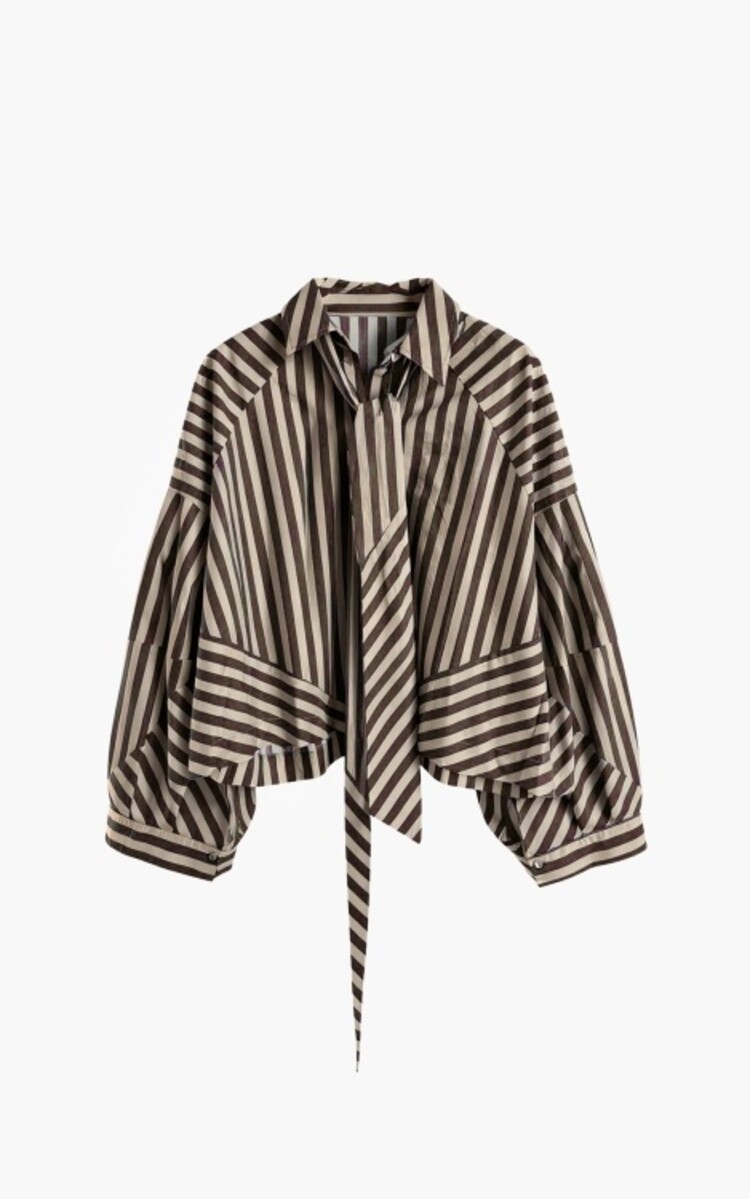 Aimée The Label Oslo Blouse - Brown Stripe