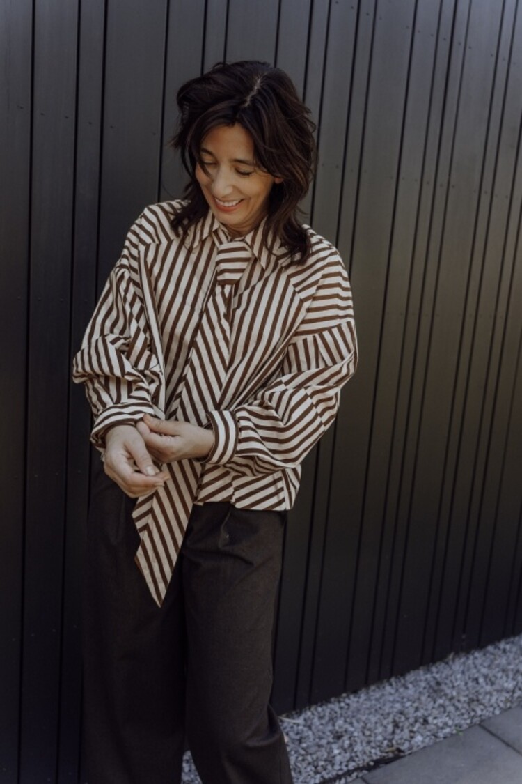 Aimée The Label Oslo Blouse - Brown Stripe