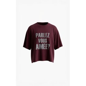 Aimée The Label Elara T-shirt - Burgundy/Offwhite letters