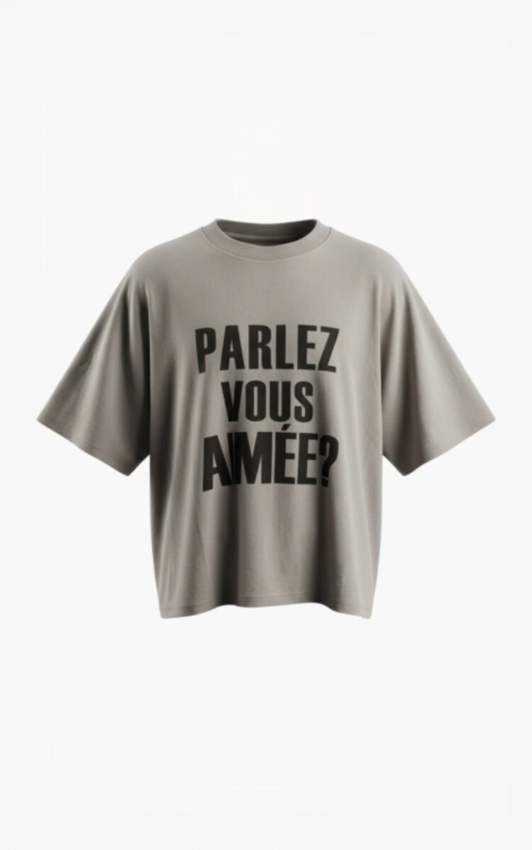 Aimée The Label Elara T-shirt - Taupe/Brown text