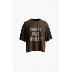 Aimée The Label Elara T-shirt - Brown/Offwhite letters