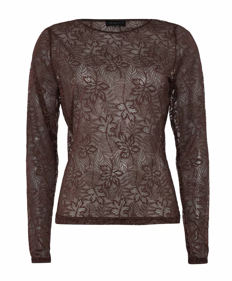 Aimée The Label Tonny Lace round neck - Brown