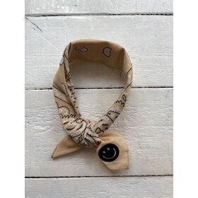 bandana - beige/ zwart smiley