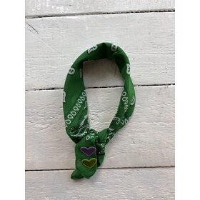 Bandana - groen/paars hartje