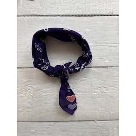 Bandana - paars/roze en wit hartje