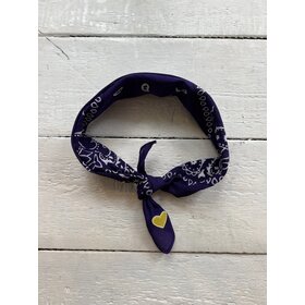 Bandana - paars/geel hartje