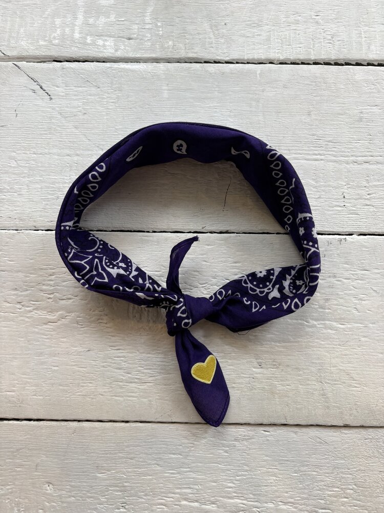 Bandana - paars/geel hartje