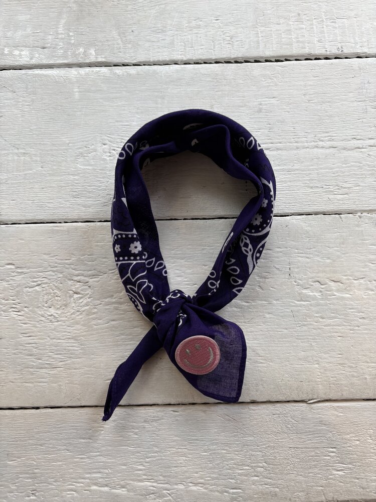 Bandana - paars/roze smiley