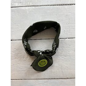 Bandana - donkergroen/groen smiley