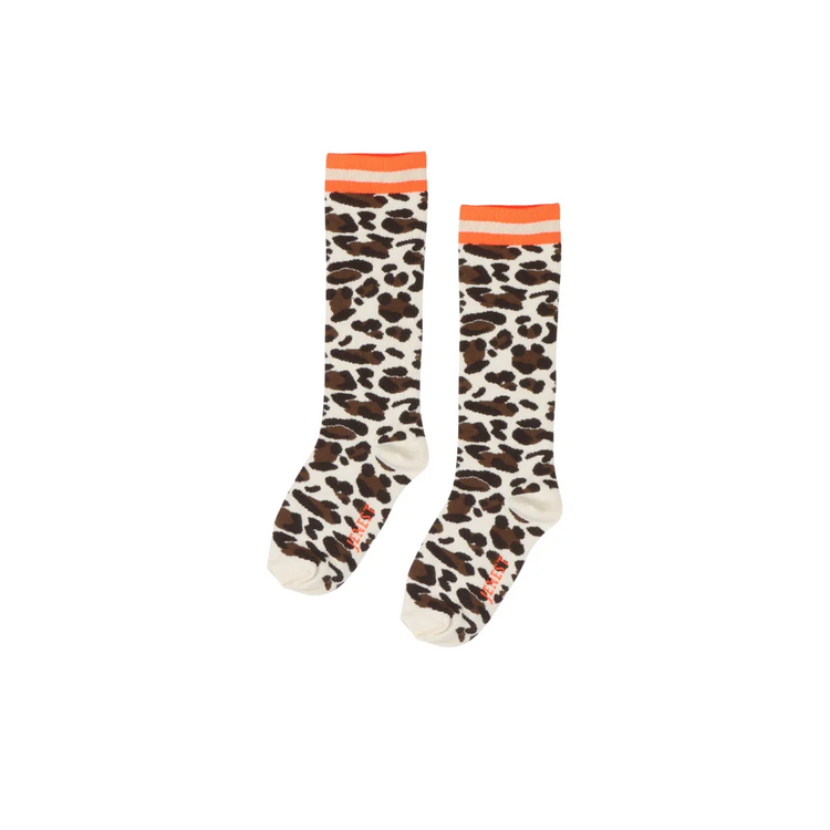 Jenest Fancy calf socks - off white leopard