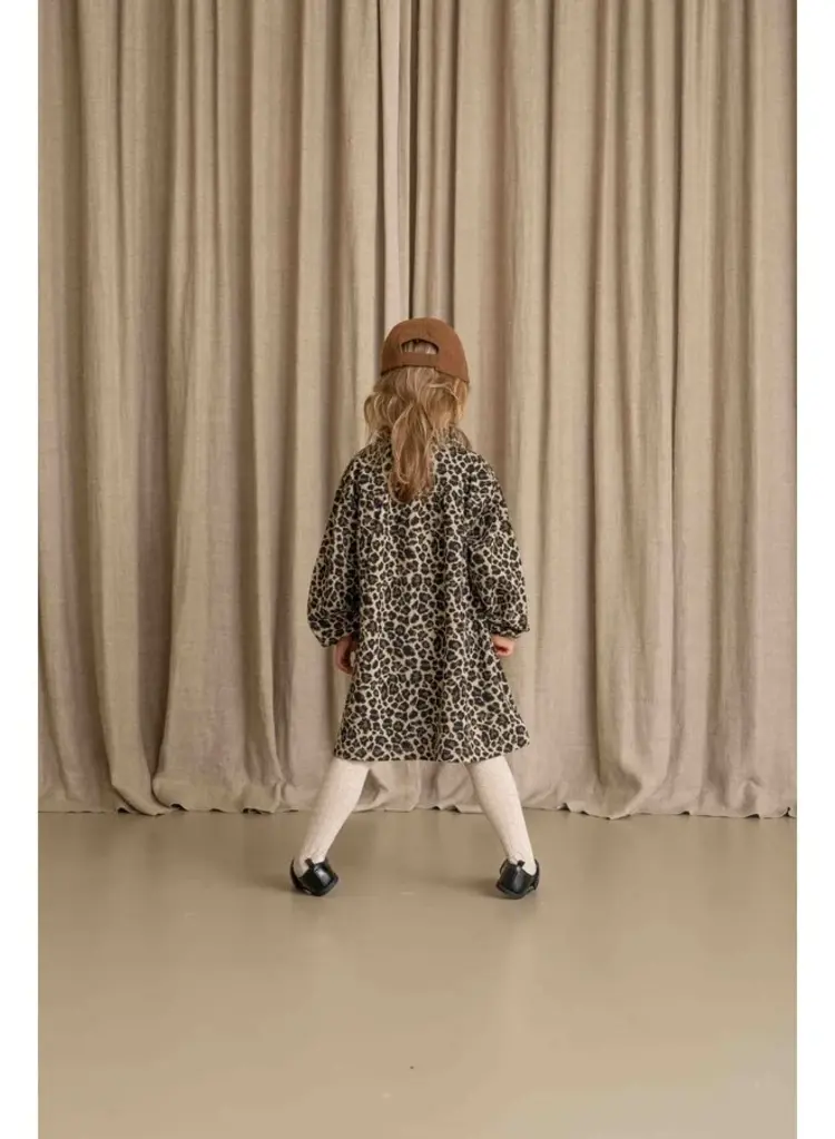 House of Jamie Shirt Collar Dress - Leopard Moonlight