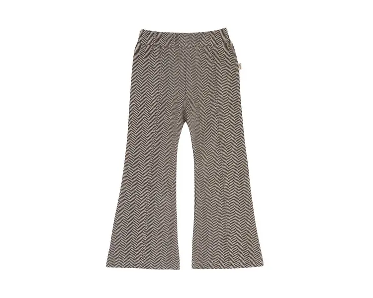 House of Jamie Flared Pants - Sandshell Zig Zag