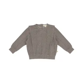 House of Jamie Shoulder Sweater - Sandshell Zig Zag