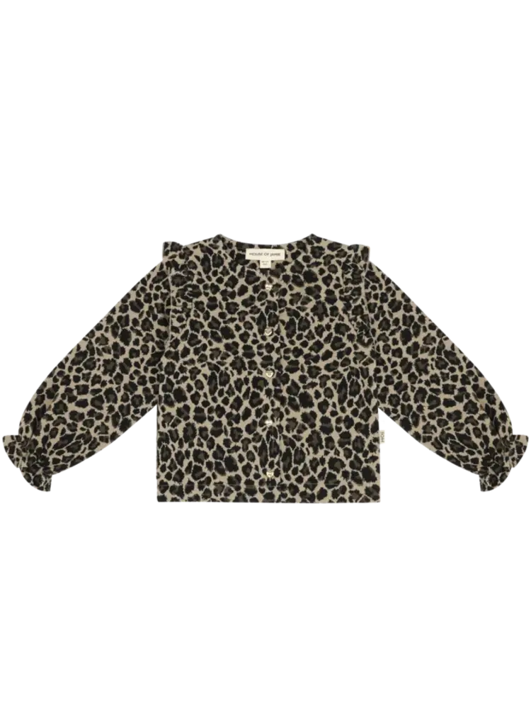 House of Jamie Preppy Cardigan - Leopard Moonlight