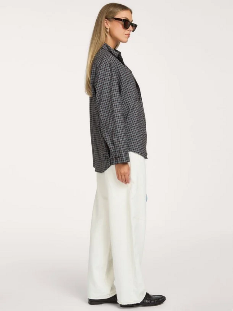 Co'Couture Odem Check Cuff Shirt - Dark Brown