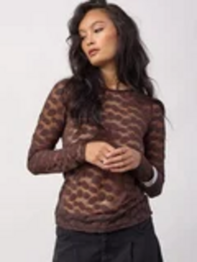 Co'Couture Penola O-Neck Blouse - Brown