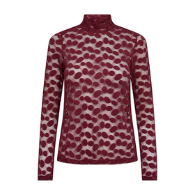 Co'Couture Penola Turtleneck Blouse - Wine Red