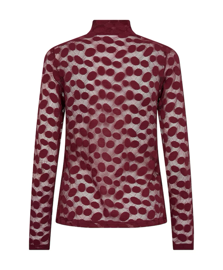 Co'Couture Penola Turtleneck Blouse - Wine Red