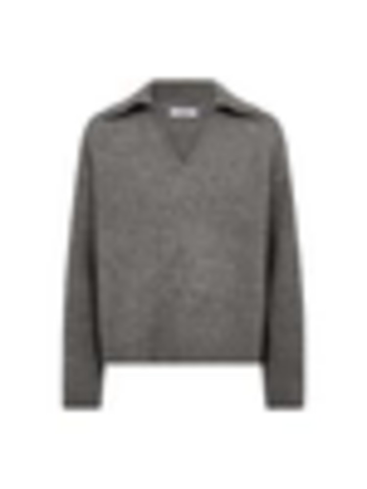 Co'Couture Roger Polo Knit - Grey Melange