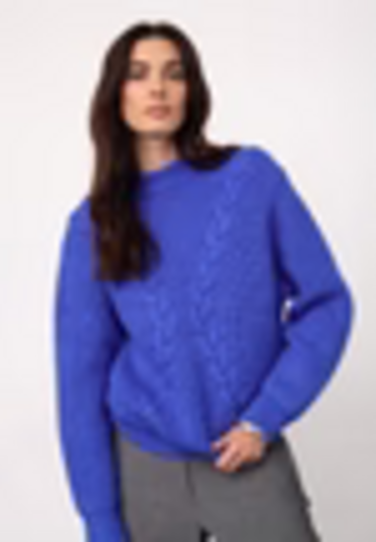 Co'Couture Row Rib Cable Knit - New Blue