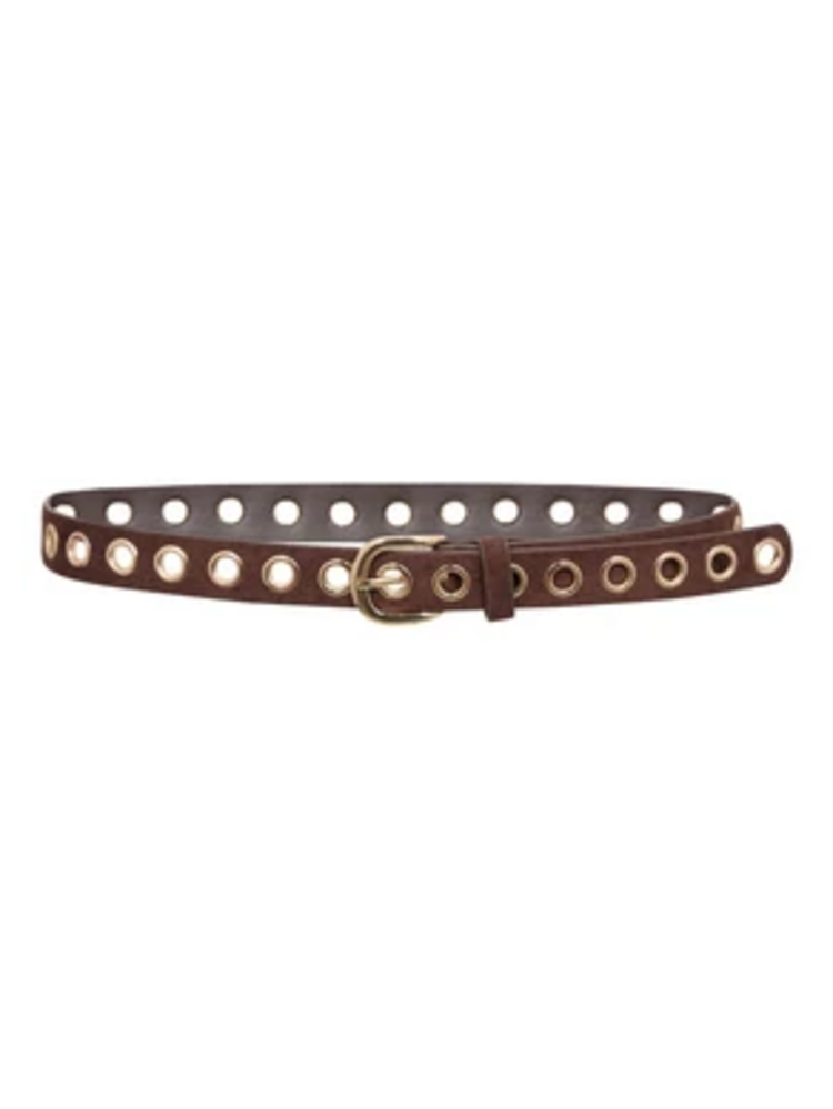 Co'Couture Senna Eyelet Belt - Dark Brown