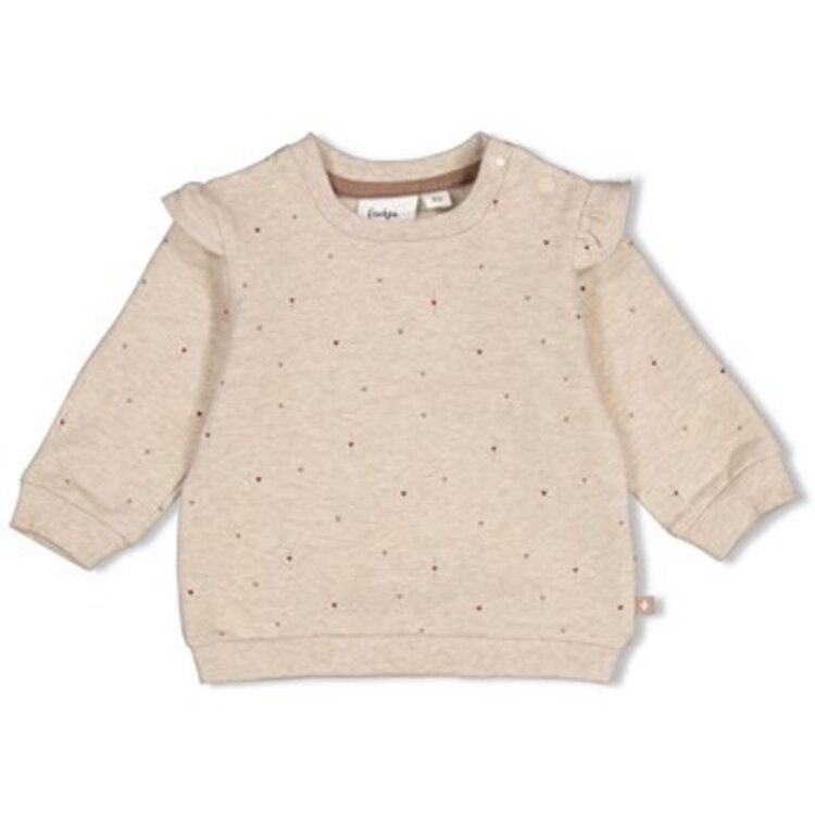 Feetje Sweater AOP - My little love - Taupe