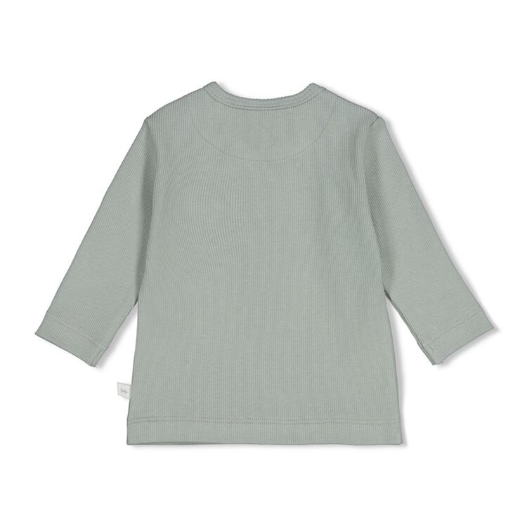 Feetje Longsleeve rib - Pengiun Cuddles - Zeegroen