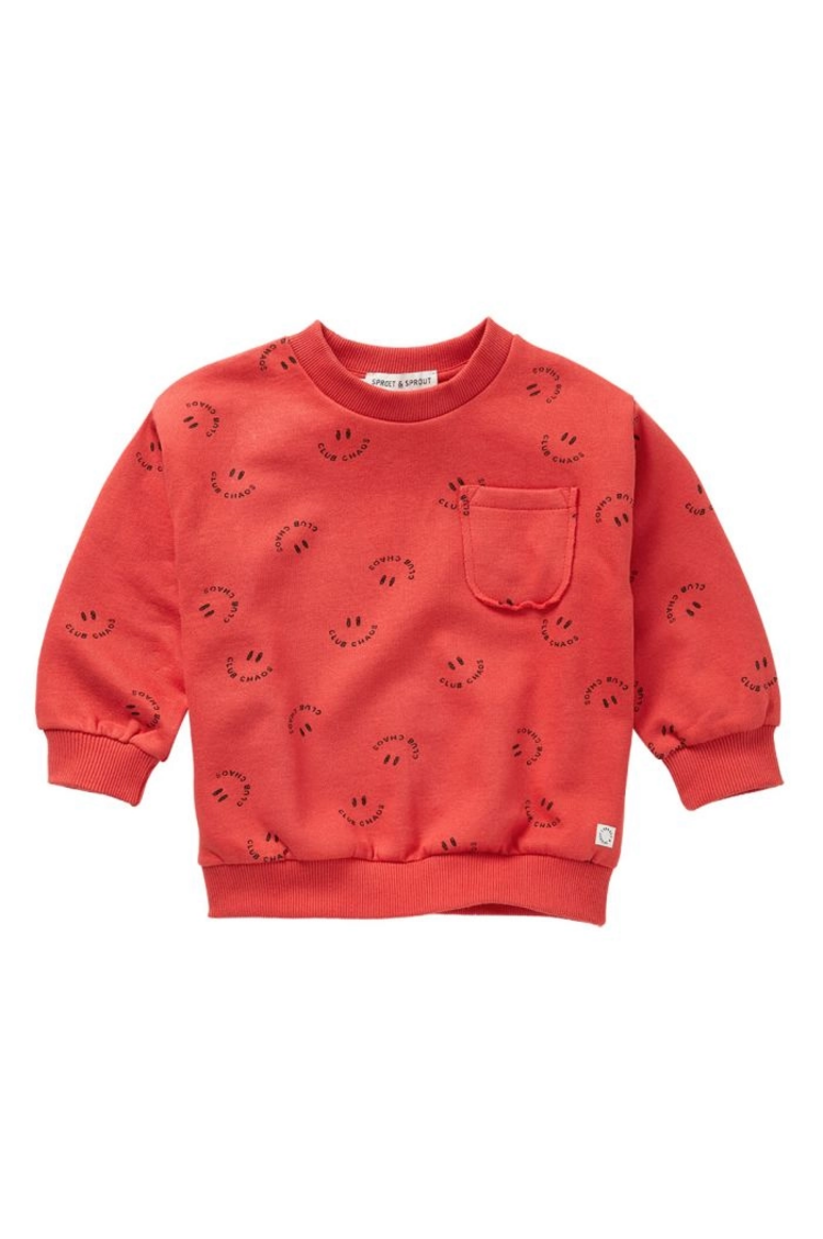 Sproet & Sprout Sweatshirt Club Chaos Print - Vivid Red
