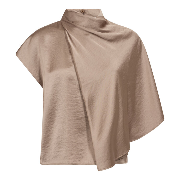 Co'Couture Idun Cape SS Blouse - Walnut