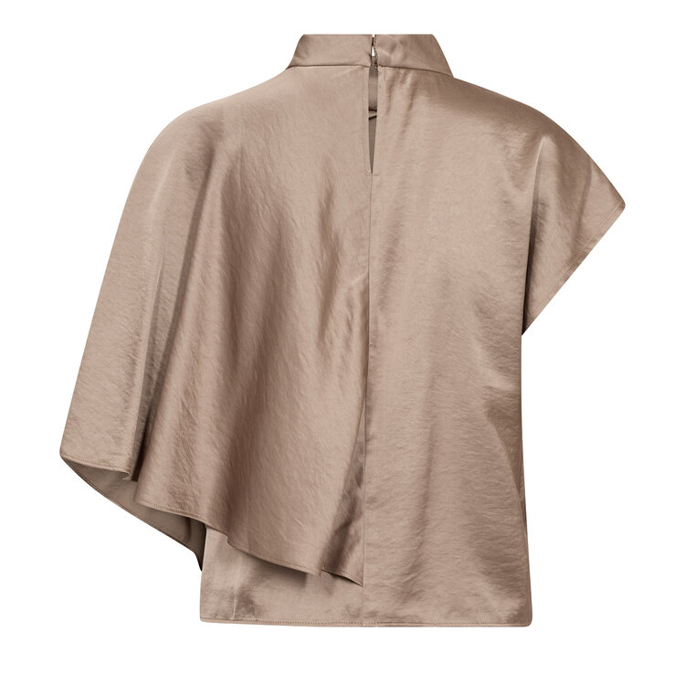 Co'Couture Idun Cape SS Blouse - Walnut