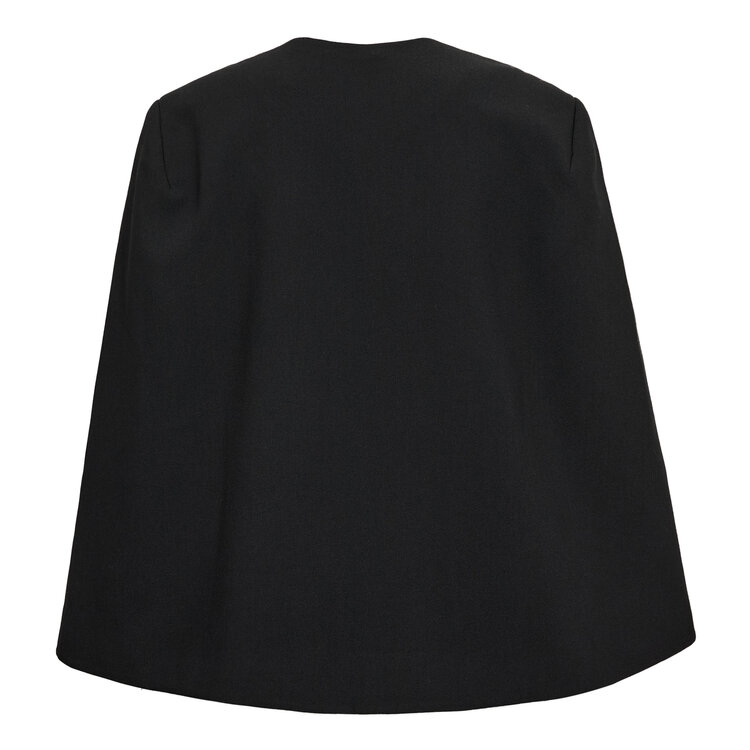Co'Couture Vola Cape Button Blazer - Black