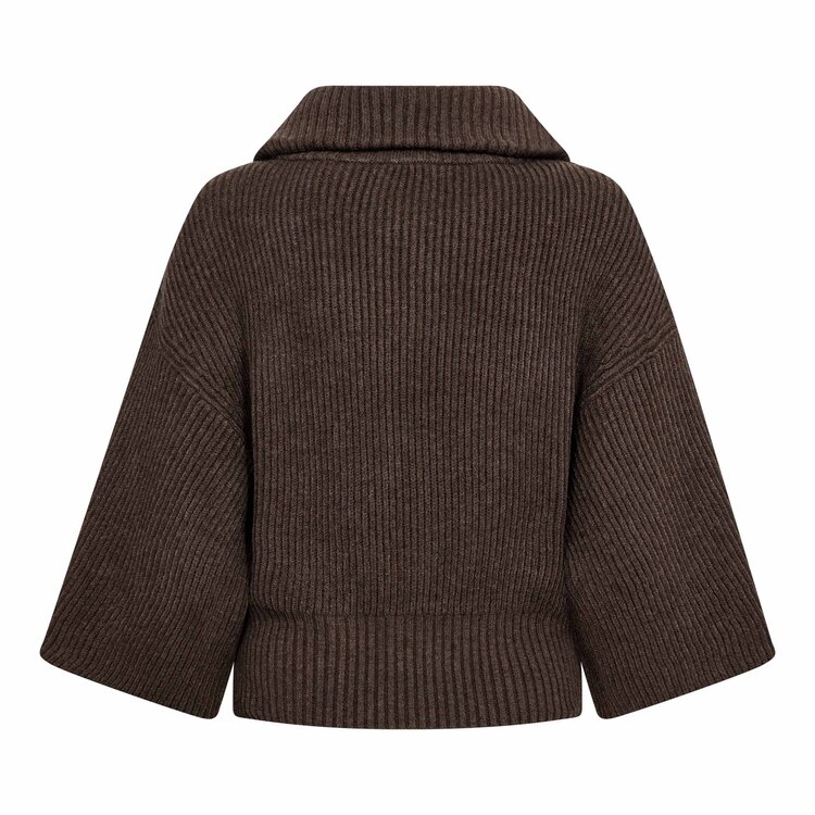 Co'Couture Row Zip Knit - Mocca