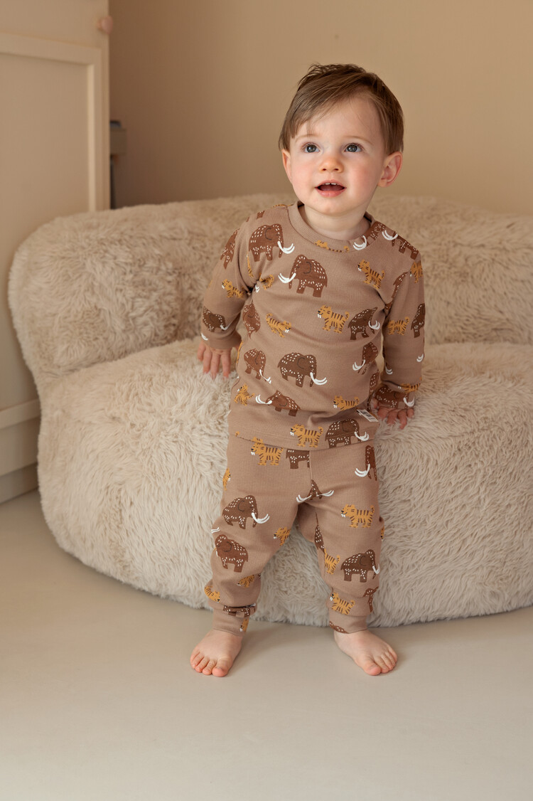 Feetje Pyjama Milo Mammoth - Taupe