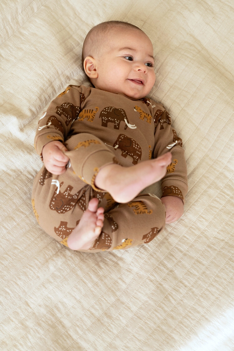 Feetje Pyjama Milo Mammoth - Taupe