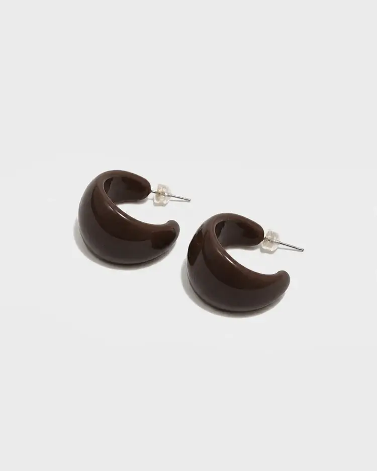 Bow19 Noella Hoops - Dark Brown