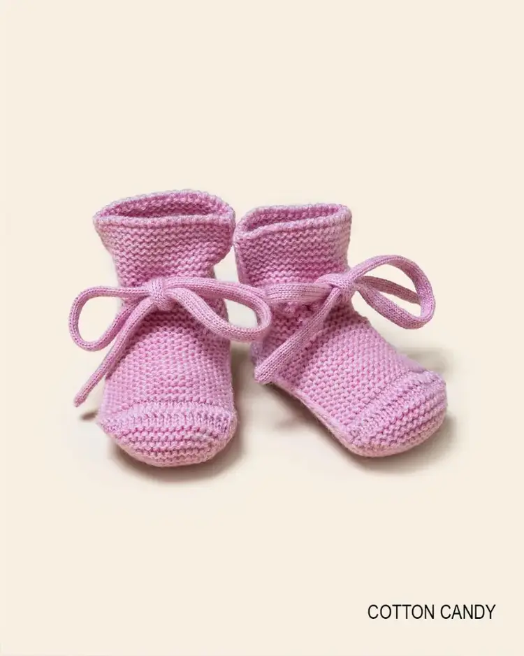Hvid Booties 0-9M - Cotton Candy
