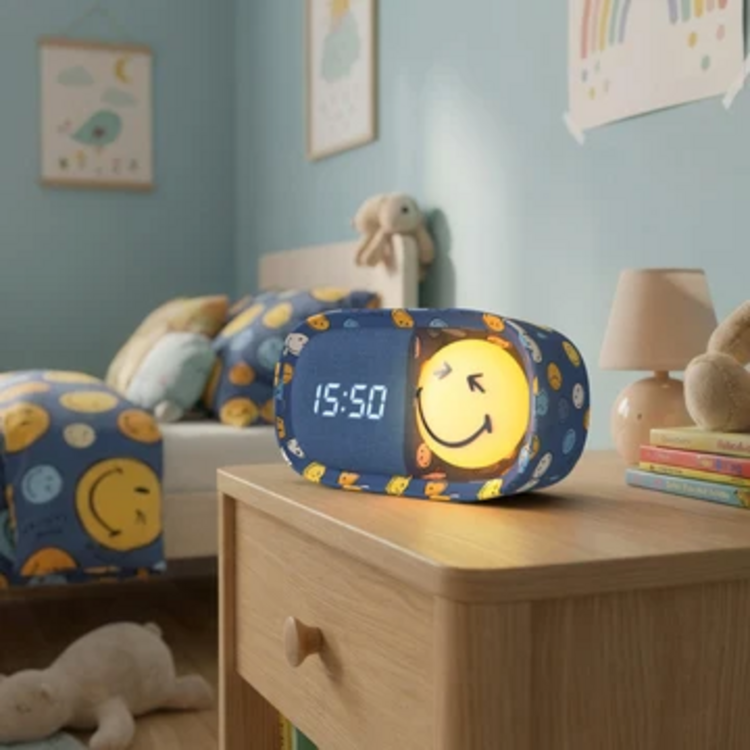 dreamy clock smiley world - blauw