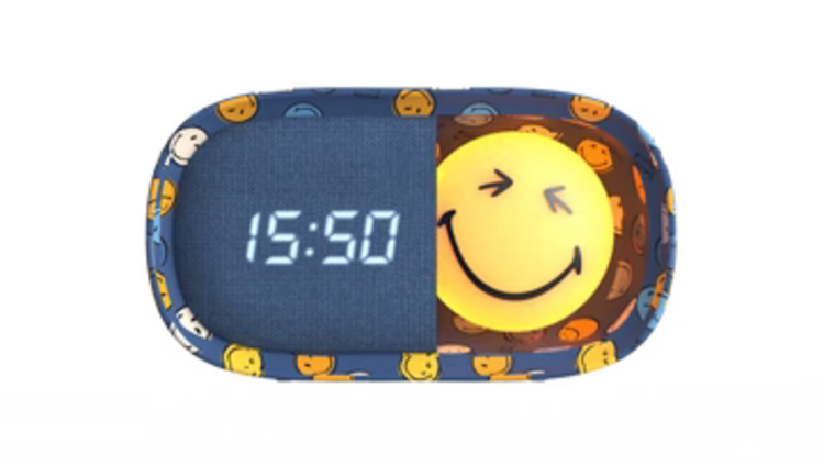dreamy clock smiley world - blauw