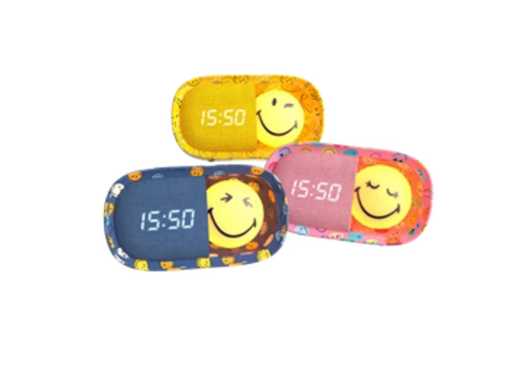 dreamy clock smiley world - blauw