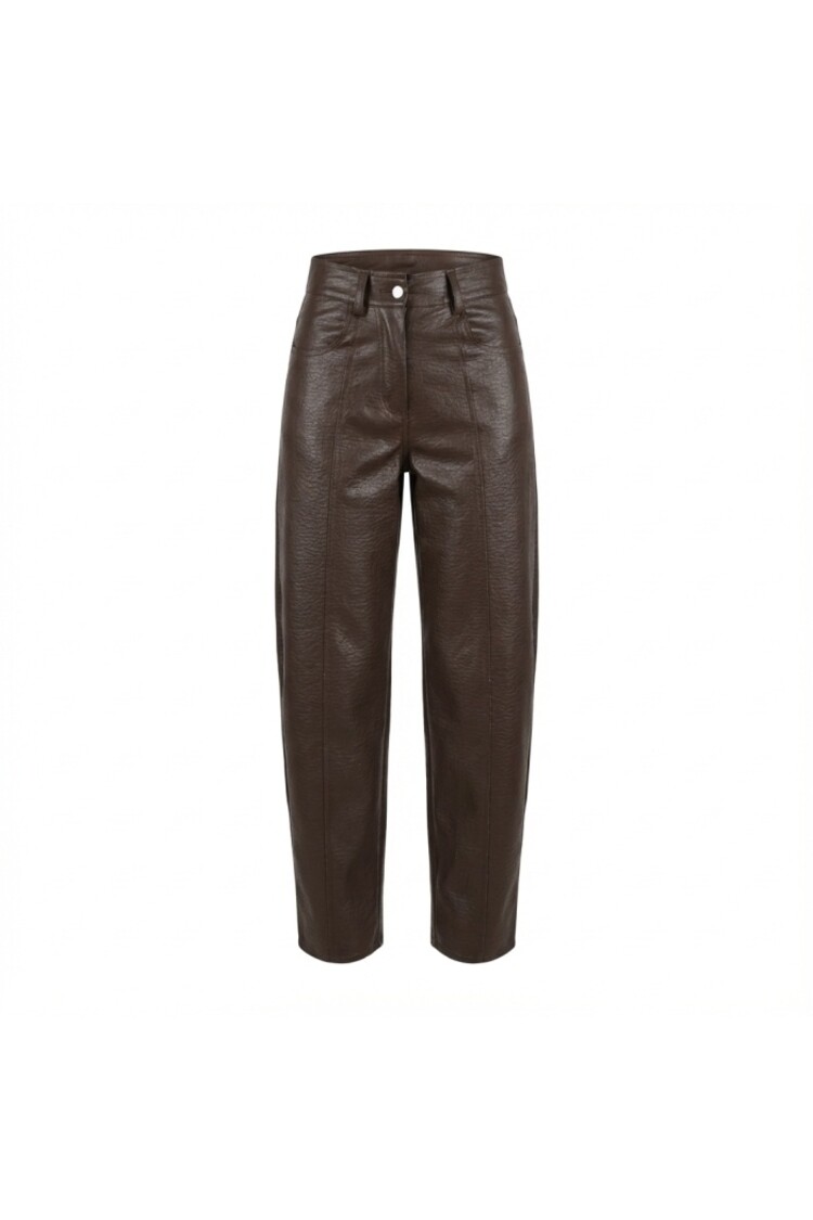 Imprevu Raya Leather Pants - Brown