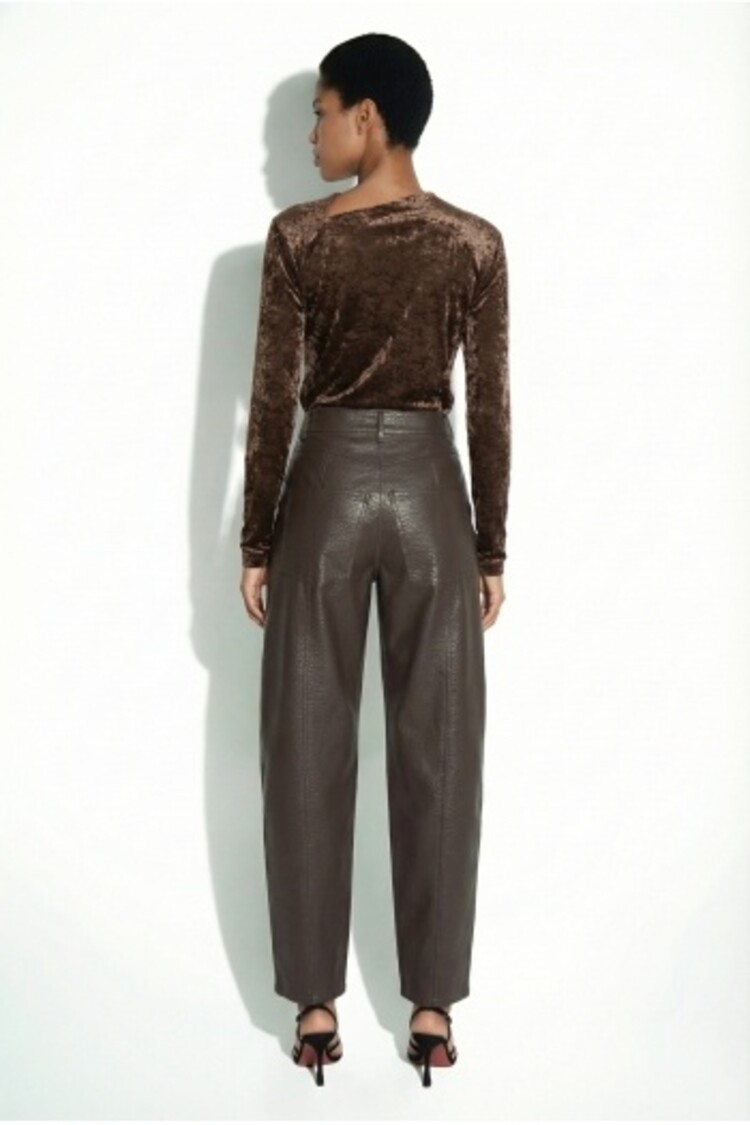 Imprevu Raya Leather Pants - Brown
