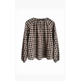 Aimée The Label Peer Blouse - Brown/Black Sand Check