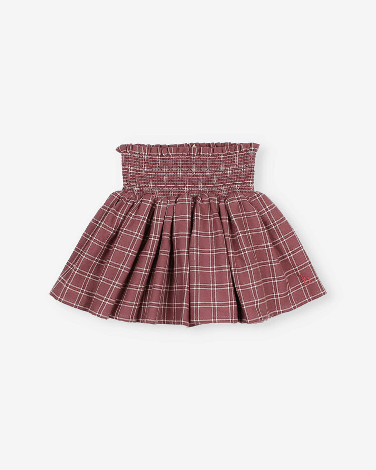 Búho Tartan Skirt - Pomegranate