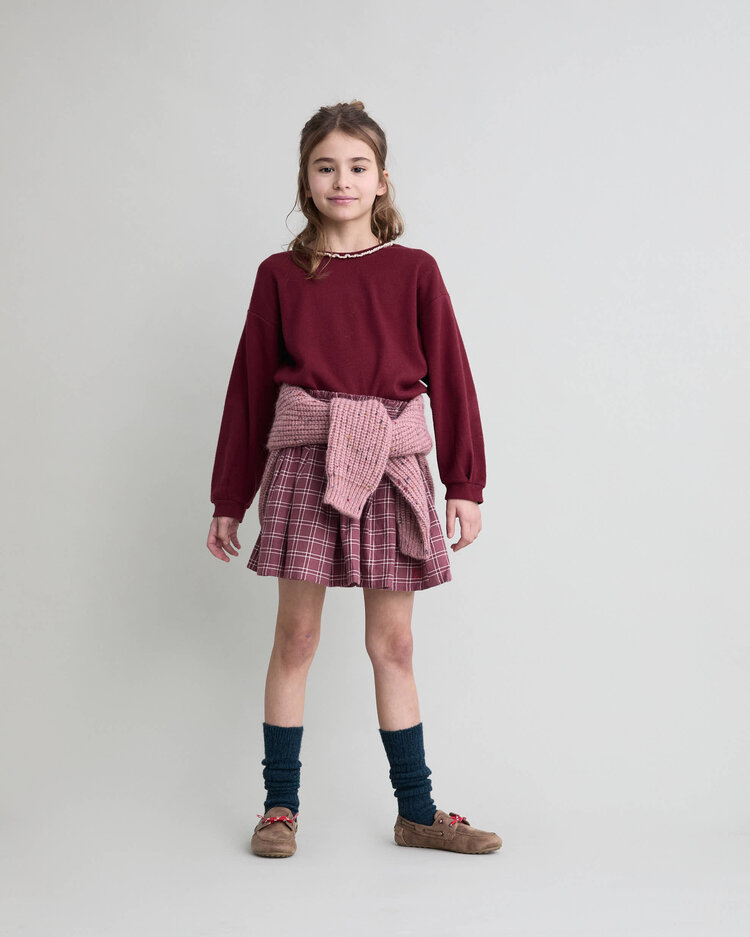 Búho Tartan Skirt - Pomegranate