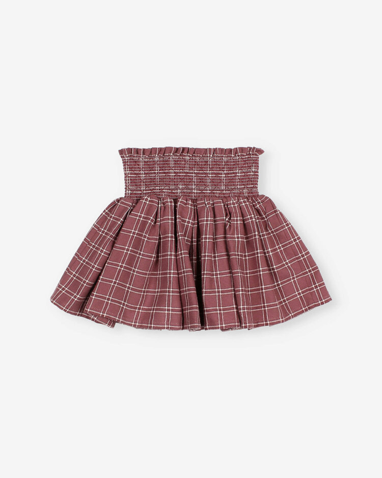Búho Tartan Skirt - Pomegranate