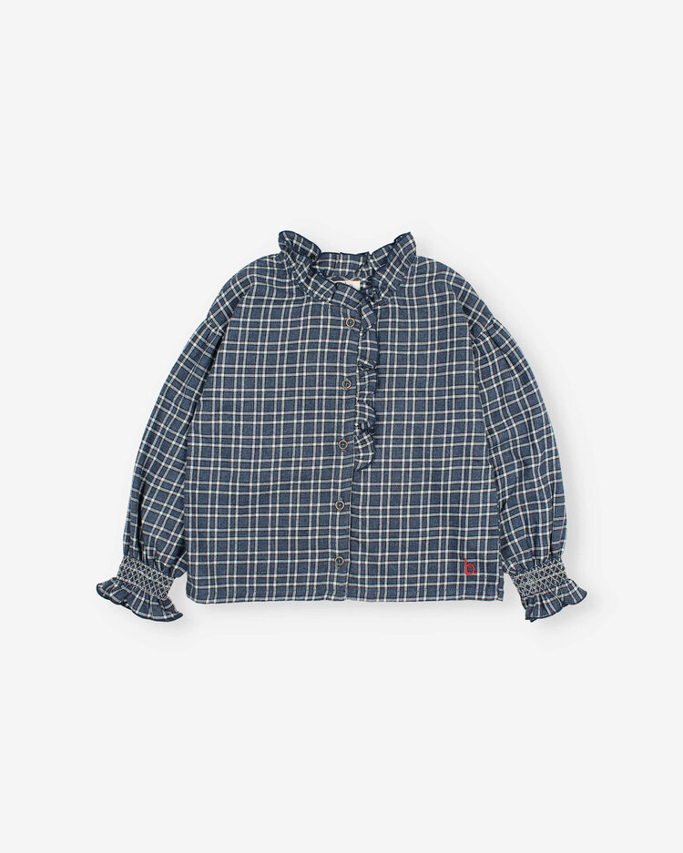 Búho Tartan Blouse - Navy