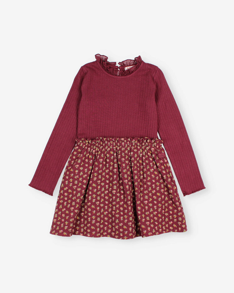Búho Cottage Combi Dress - Pomegranate