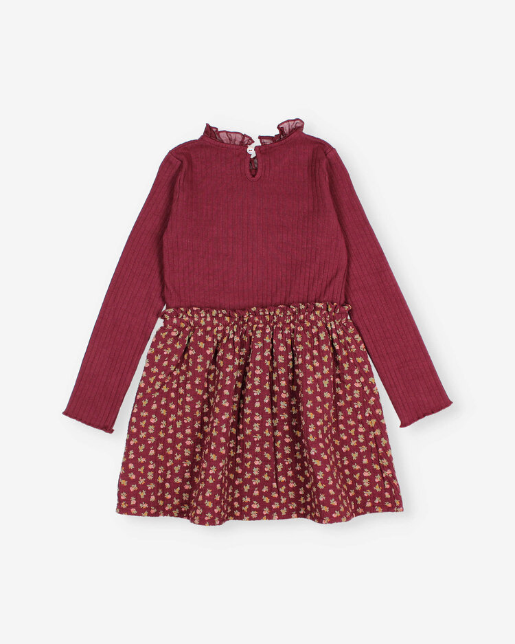 Búho Cottage Combi Dress - Pomegranate