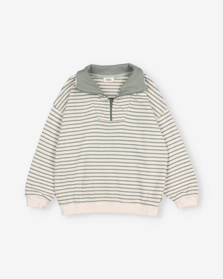 Búho Soft Stripes Sweatshirt - Eucalyptus